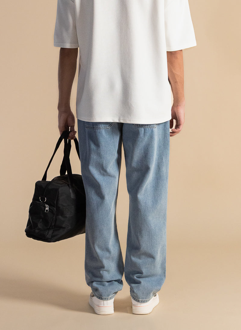 SOFT JOGGER WAIST DENIM TROUSERS
