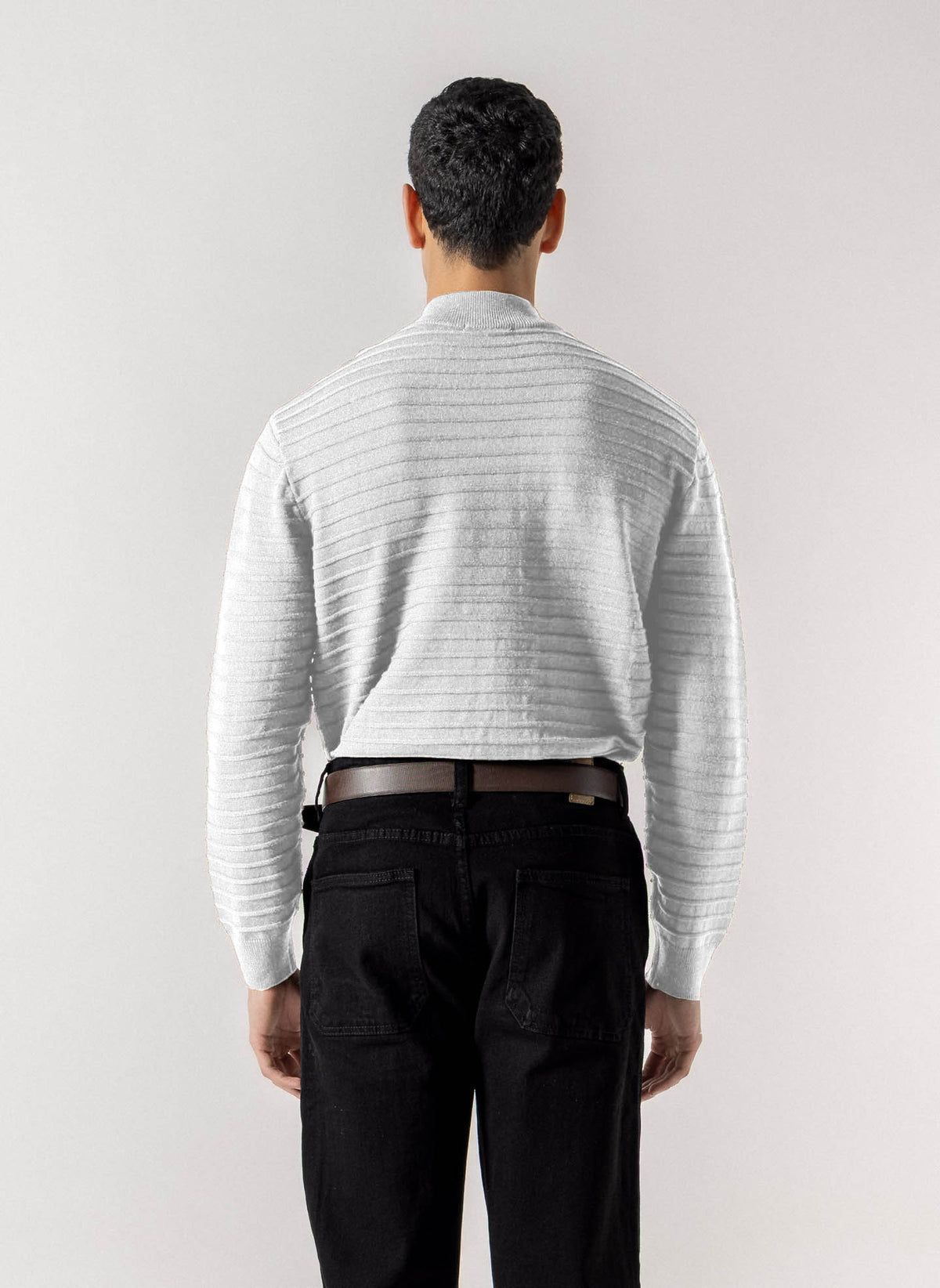MOCK KNIT TEXTURED SWEATER