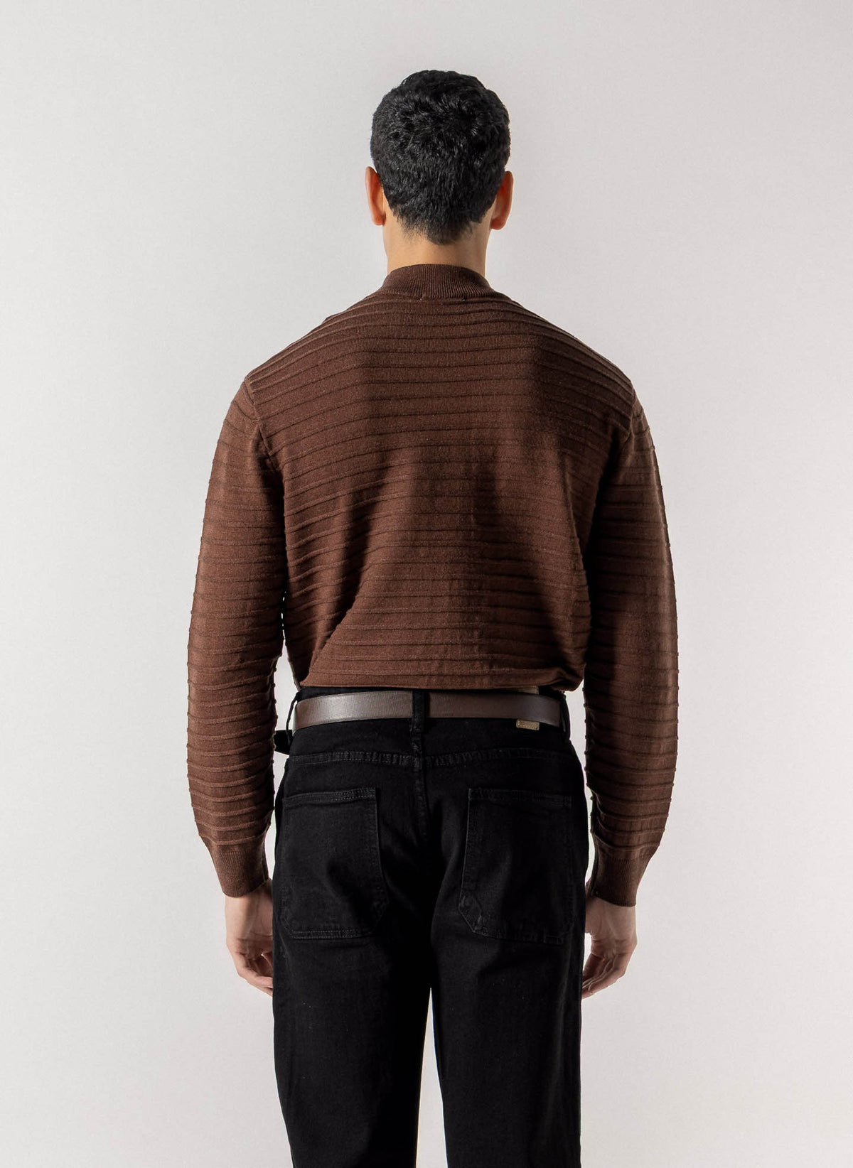 MOCK KNIT TEXTURED SWEATER
