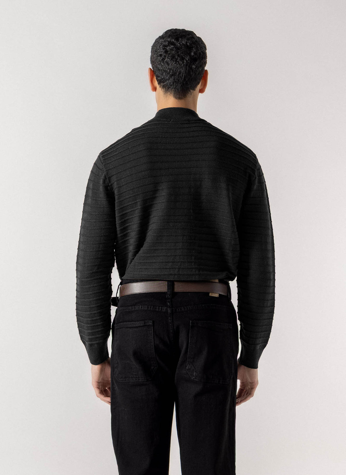 MOCK KNIT TEXTURED SWEATER