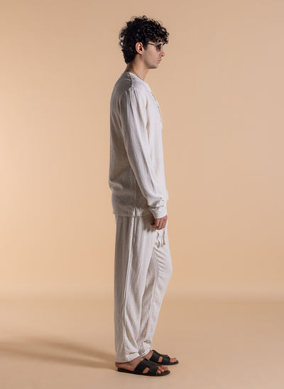 LINEN BLEND COMFORT TROUSER SET