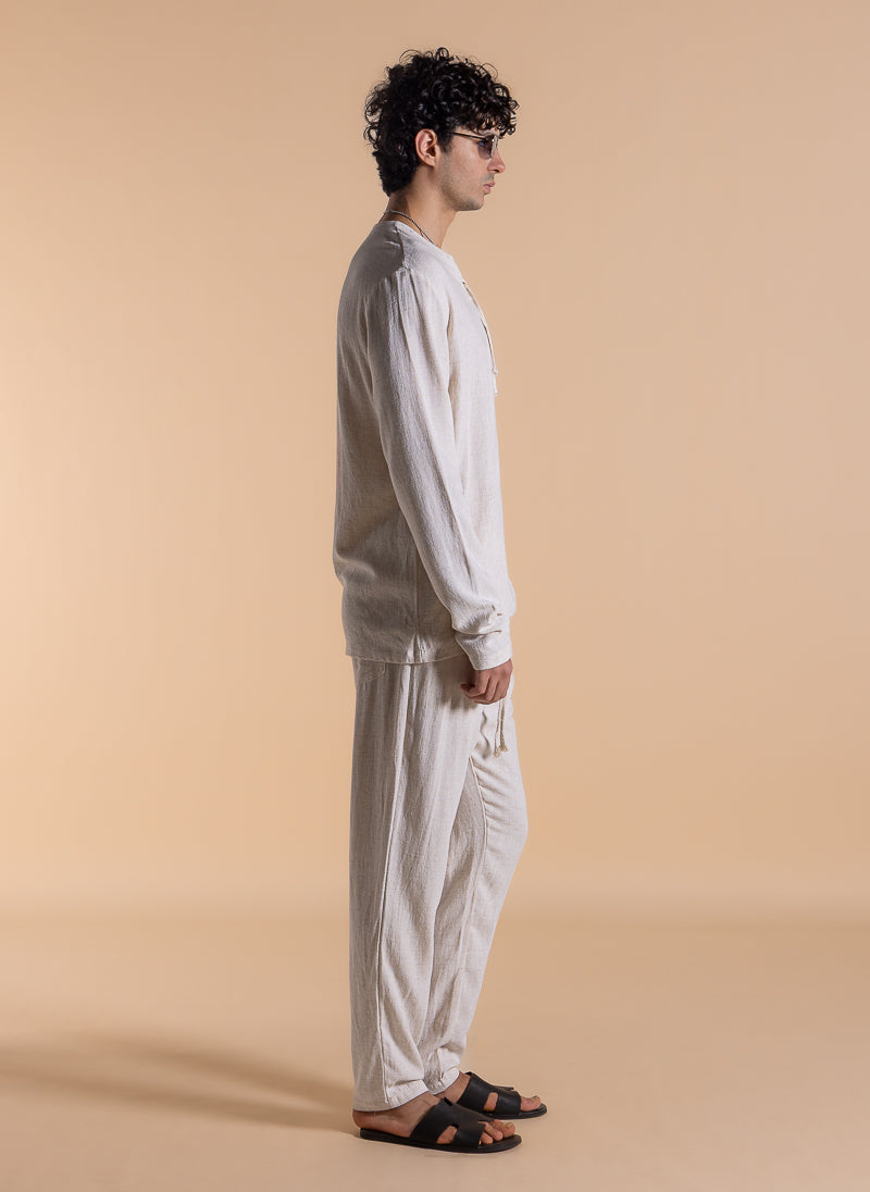 LINEN BLEND COMFORT TROUSER SET