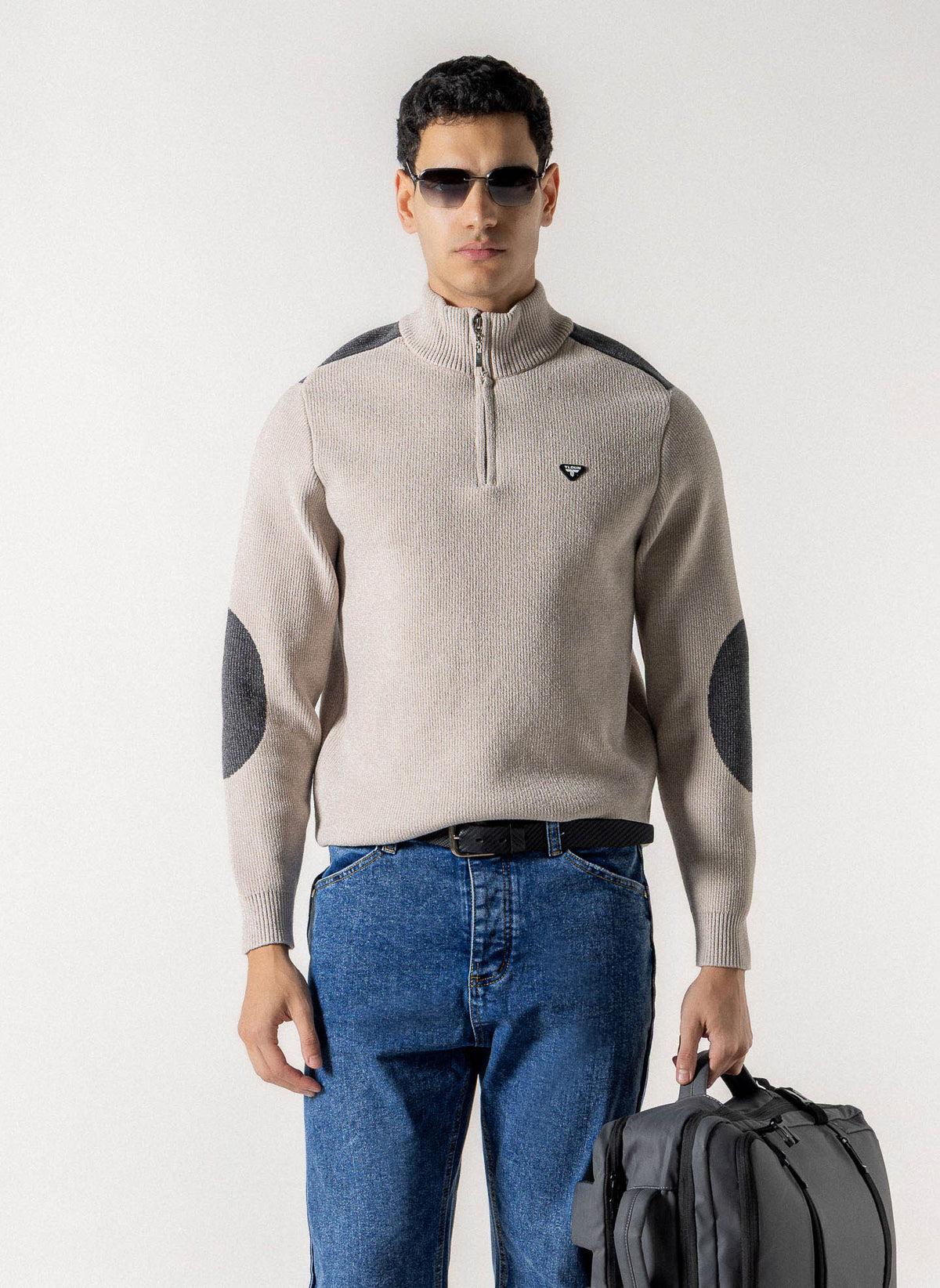 QUARTER ZIP KNIT SWEATER