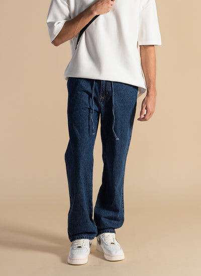 COMFORT STRAIGHT FIT DENIM TROUSERS