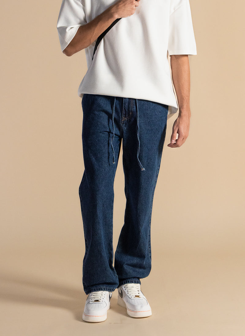 COMFORT STRAIGHT FIT DENIM TROUSERS