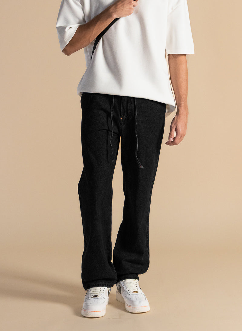 COMFORT STRAIGHT FIT DENIM TROUSERS