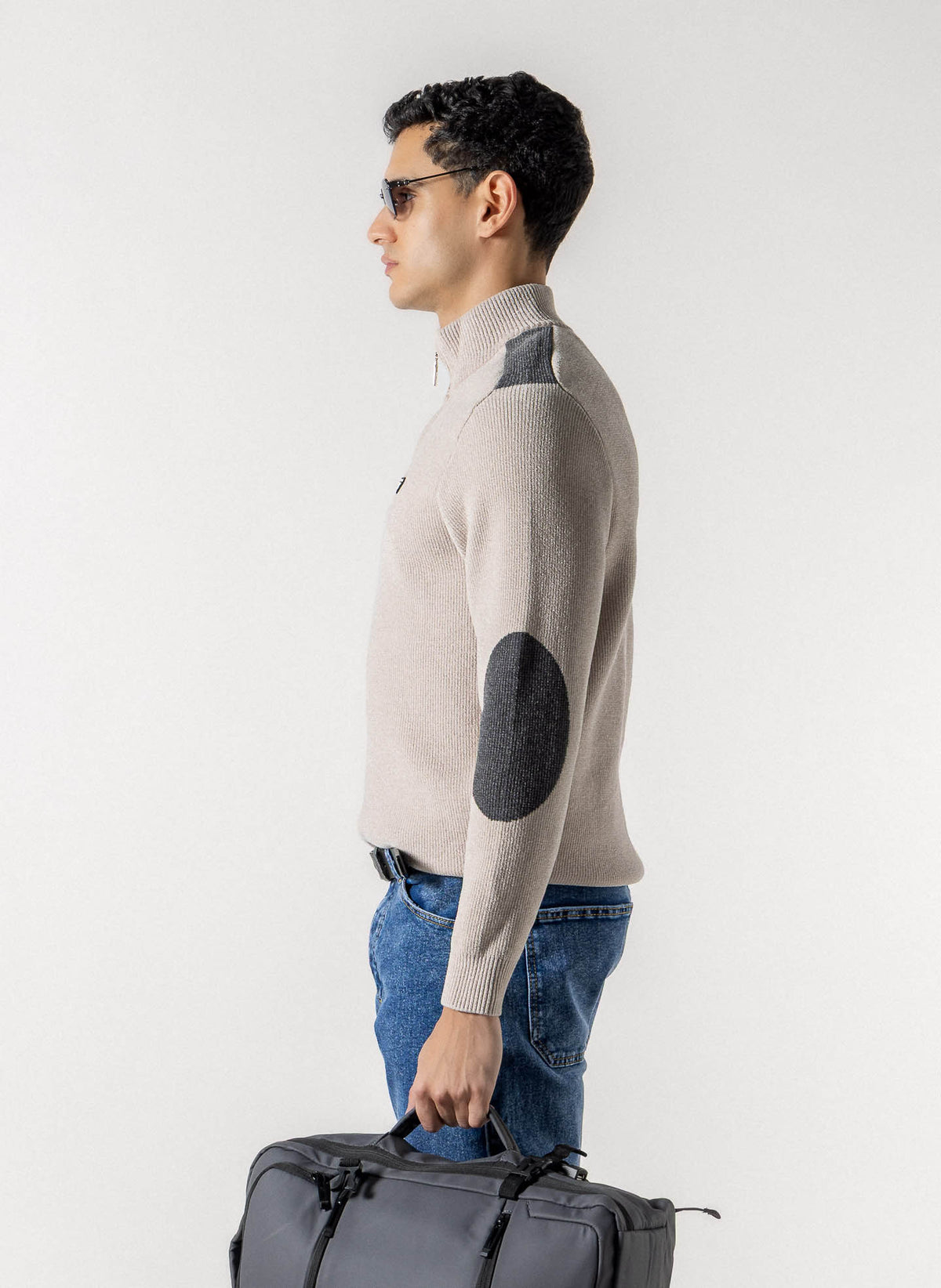 QUARTER ZIP KNIT SWEATER