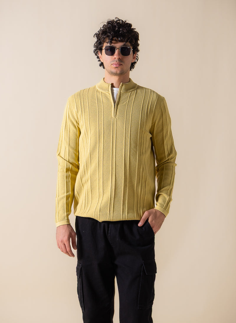 TEXTURED QUARTER-ZIP JUMPER