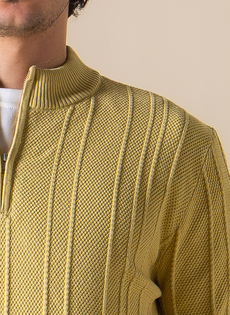 TEXTURED QUARTER-ZIP JUMPER
