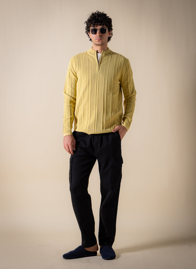 TEXTURED QUARTER-ZIP JUMPER