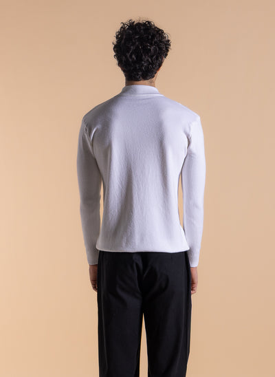 FITTED MOCK NECK SWEATER
