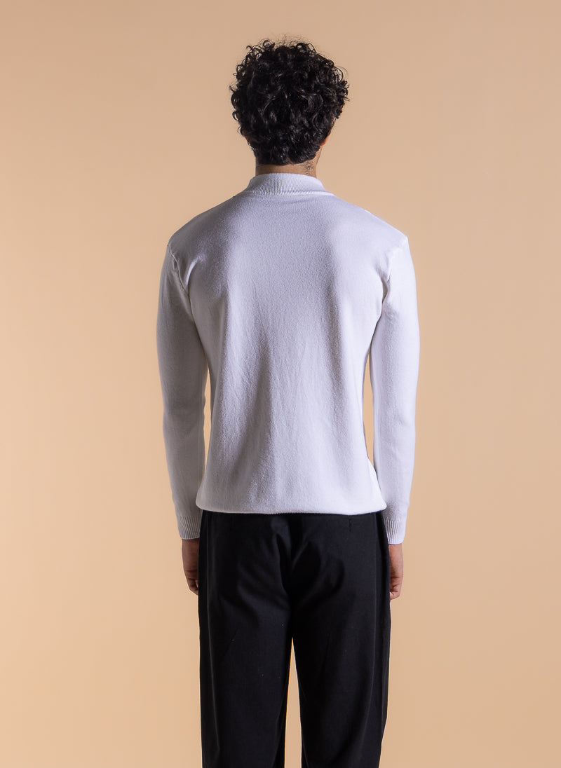 FITTED MOCK NECK SWEATER