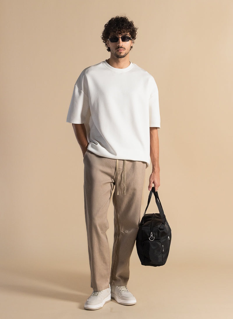 COMFORT FIT DENIM TROUSERS