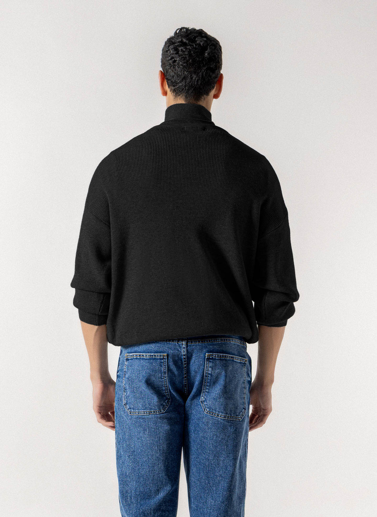 KNIT QUATER ZIP SWEATER