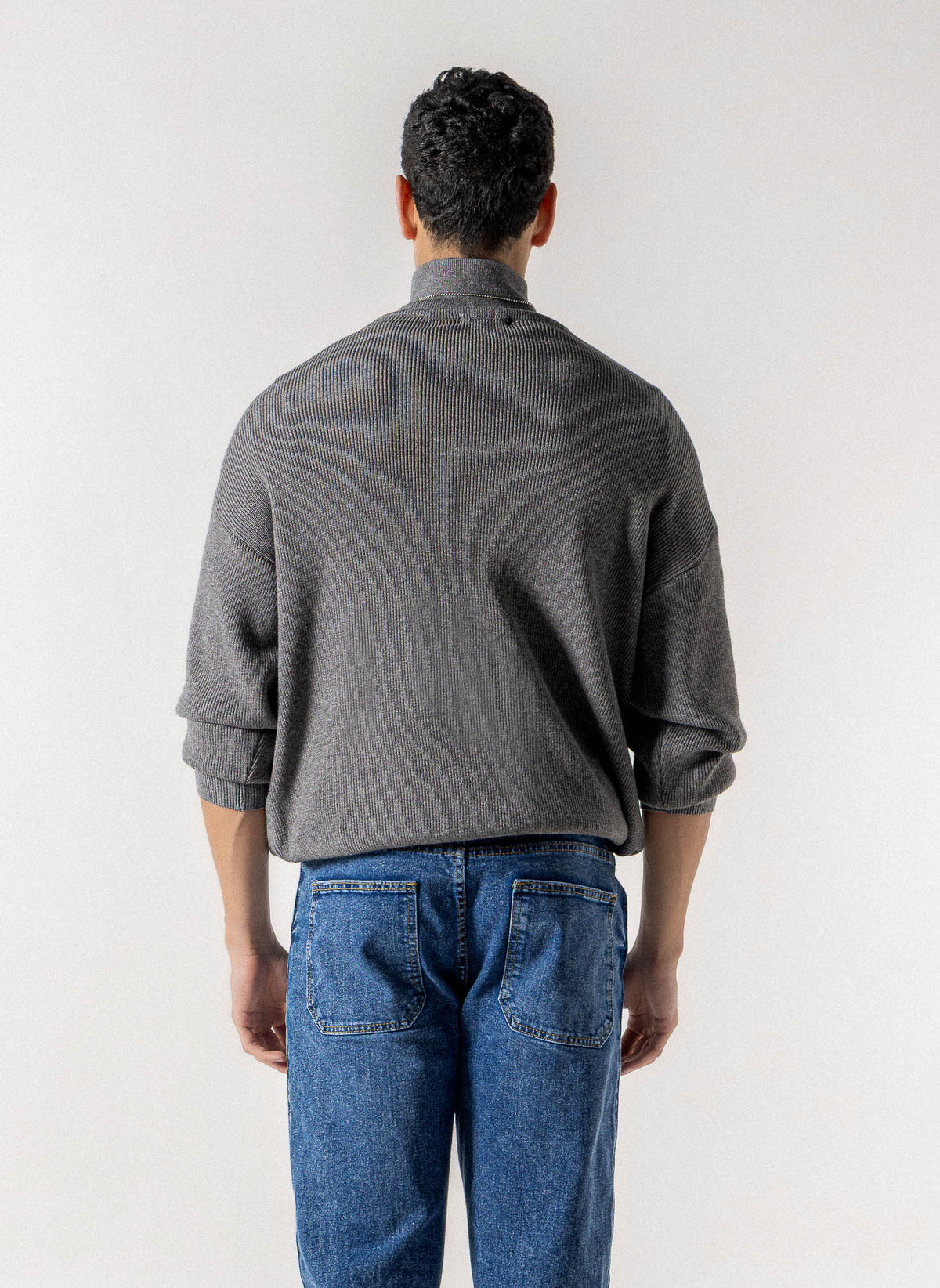 KNIT QUATER ZIP SWEATER