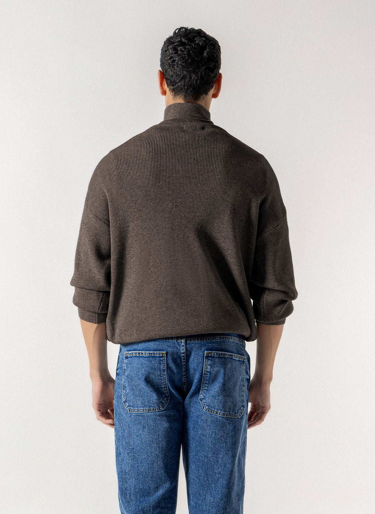 KNIT QUATER ZIP SWEATER