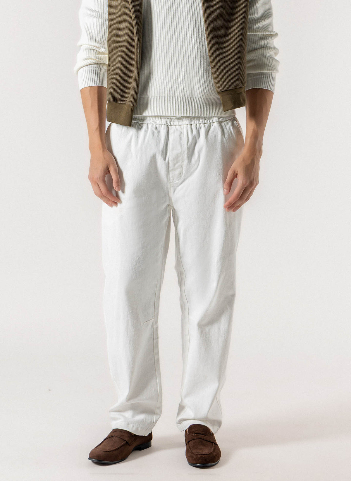 SOFT COTTON DENIM TROUSERS