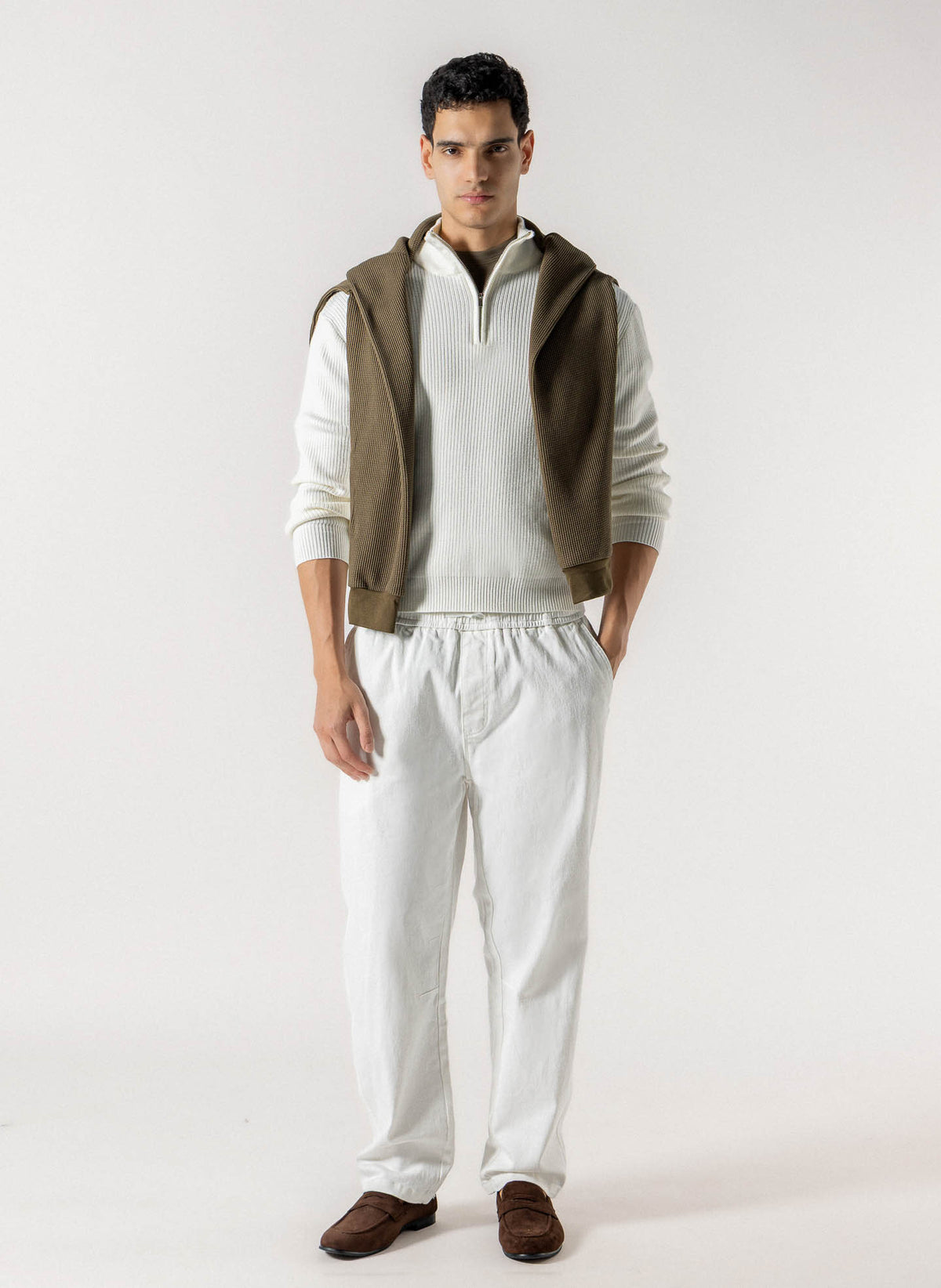 HIGH NECK RIBBED SWEATER