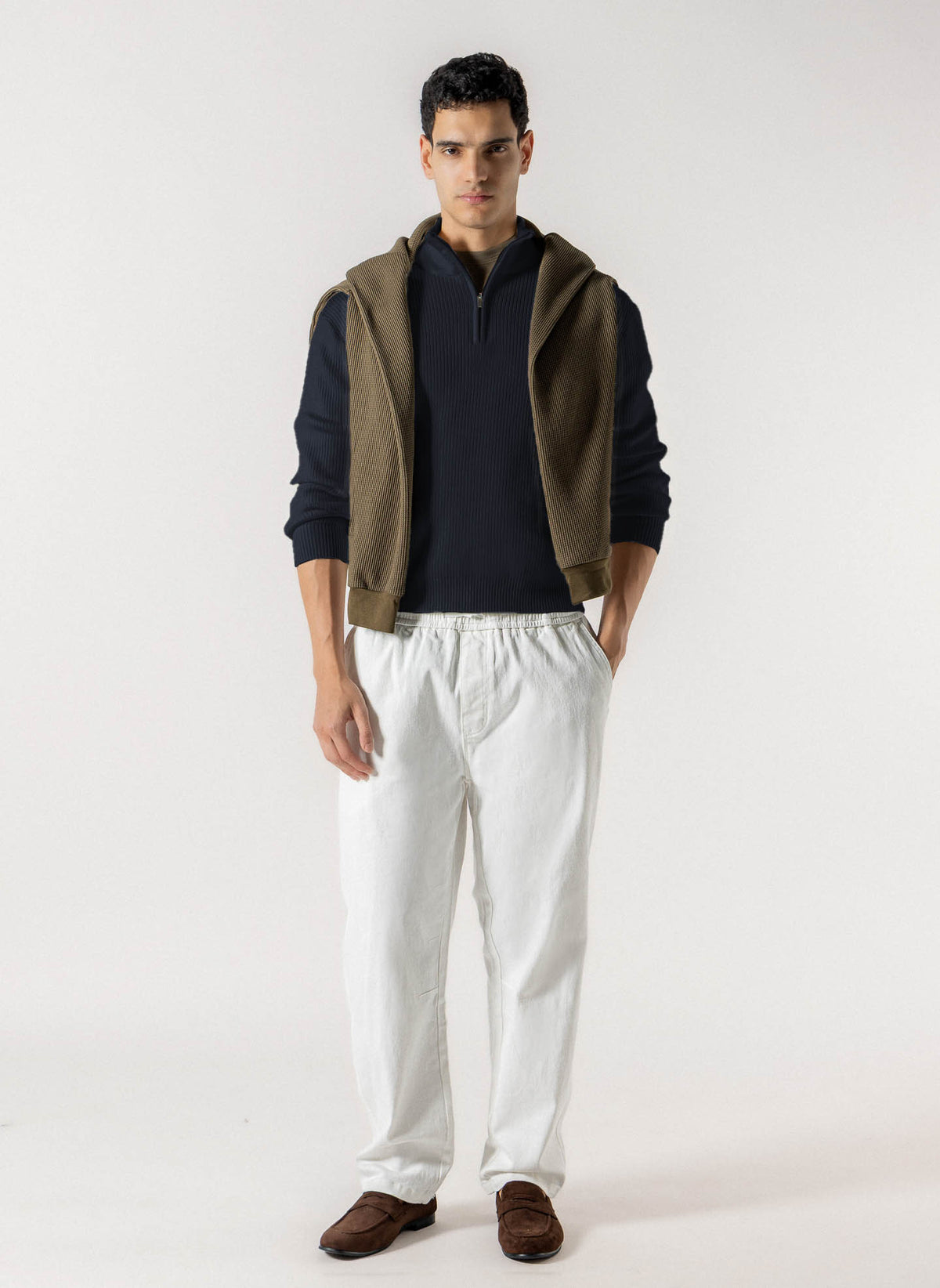 HIGH NECK RIBBED SWEATER
