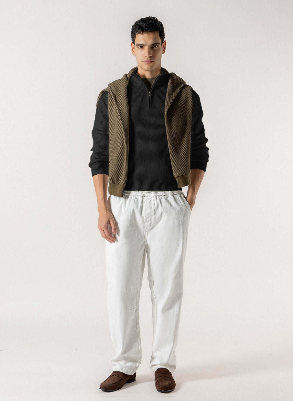 HIGH NECK RIBBED SWEATER