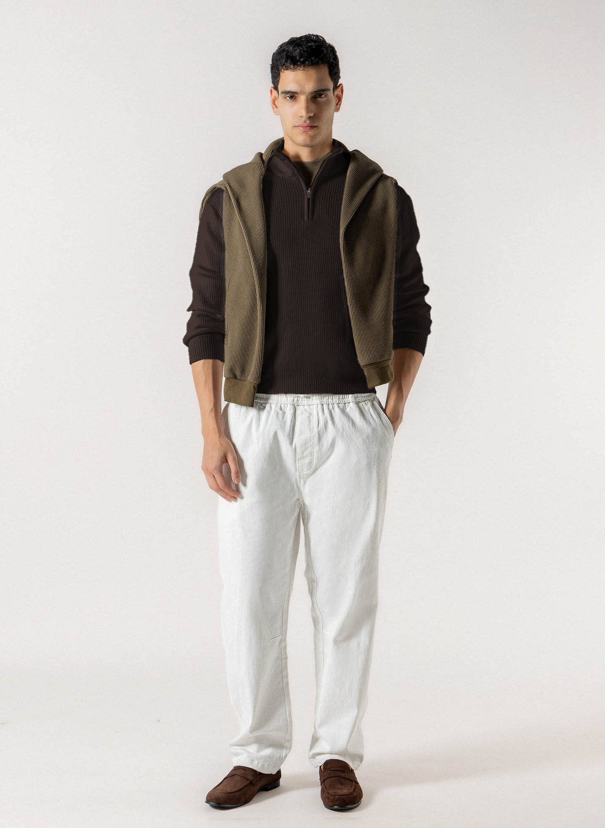 HIGH NECK RIBBED SWEATER