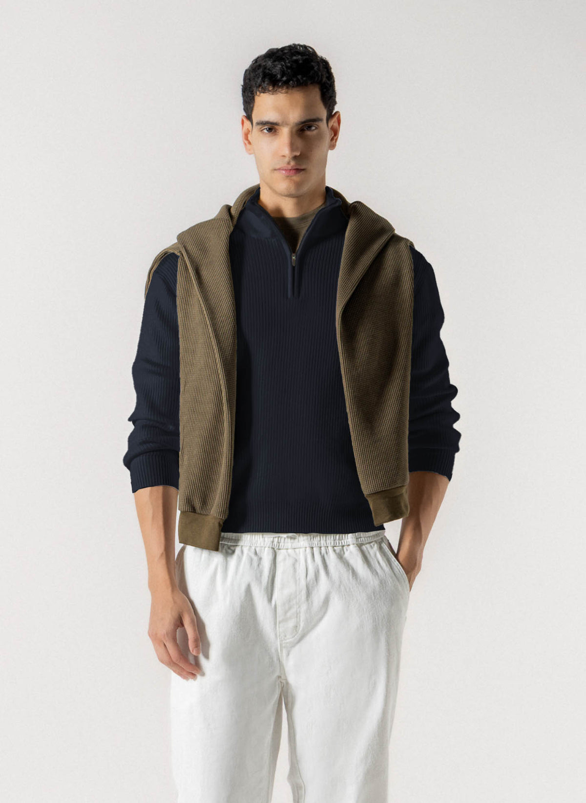 HIGH NECK RIBBED SWEATER