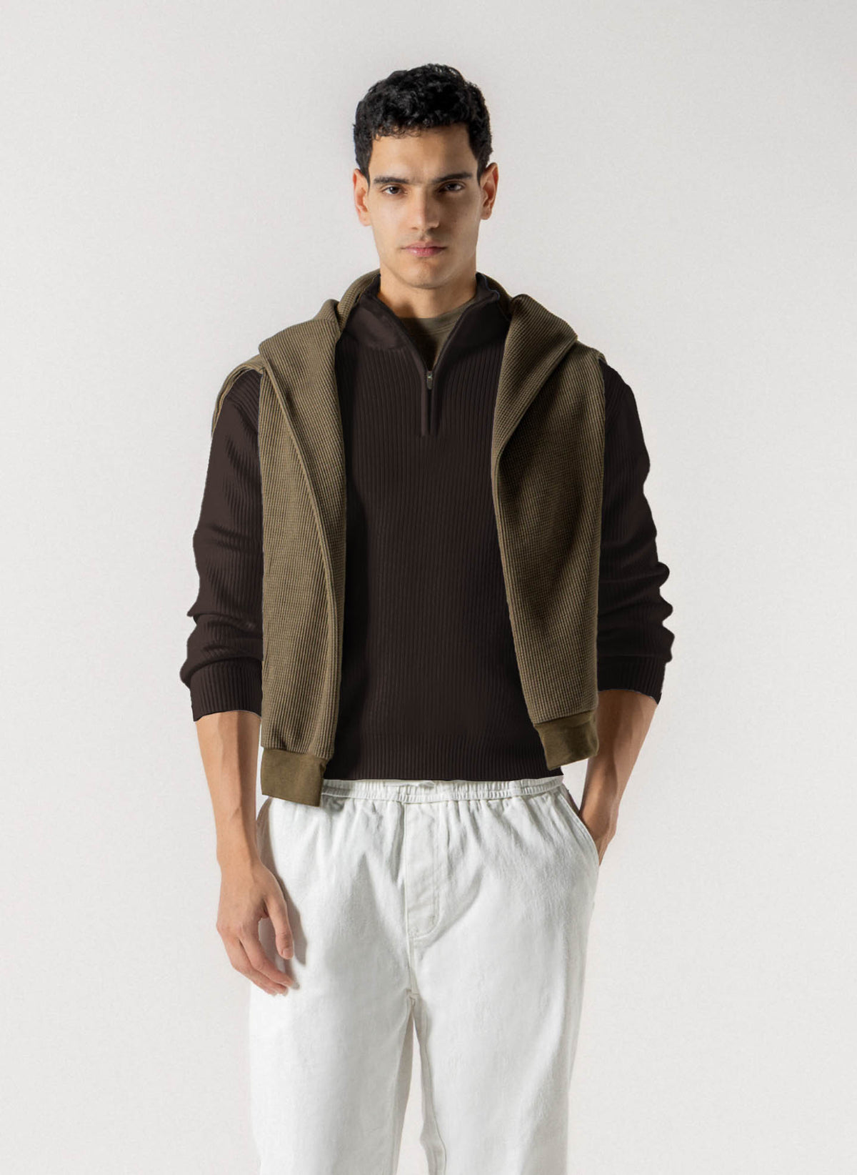 HIGH NECK RIBBED SWEATER
