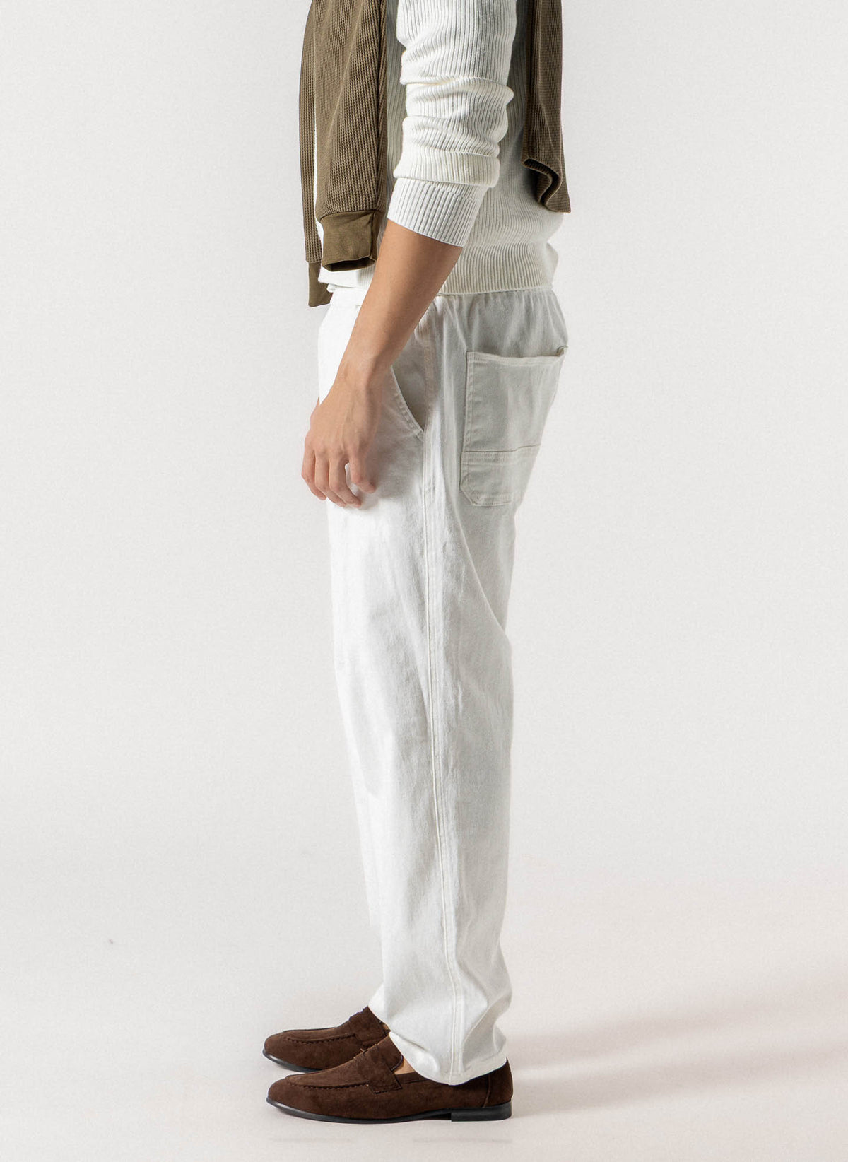 SOFT COTTON DENIM TROUSERS