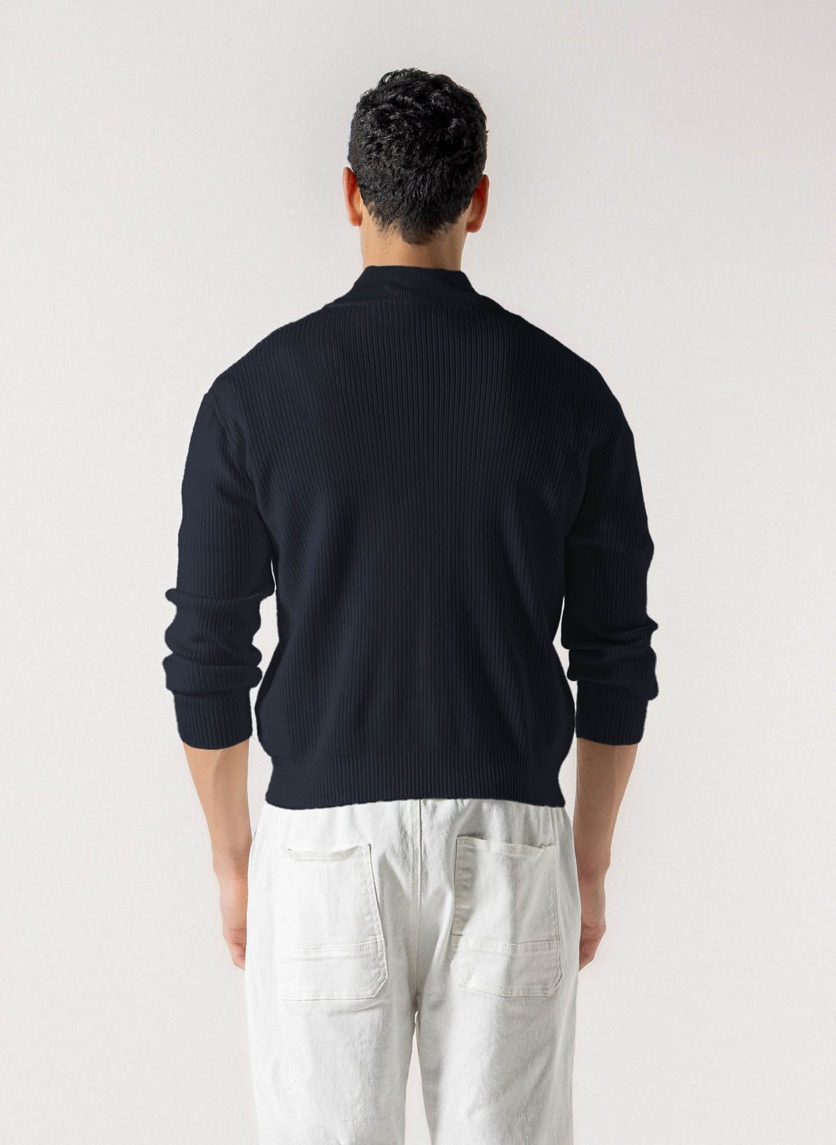 HIGH NECK RIBBED SWEATER