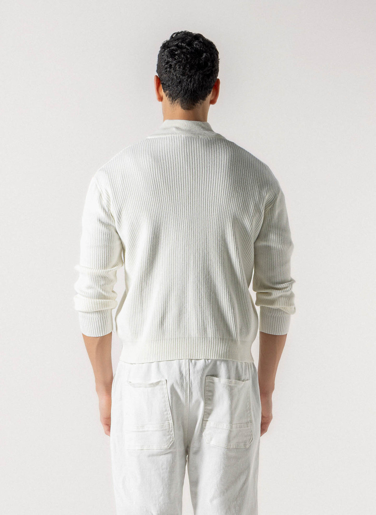 HIGH NECK RIBBED SWEATER