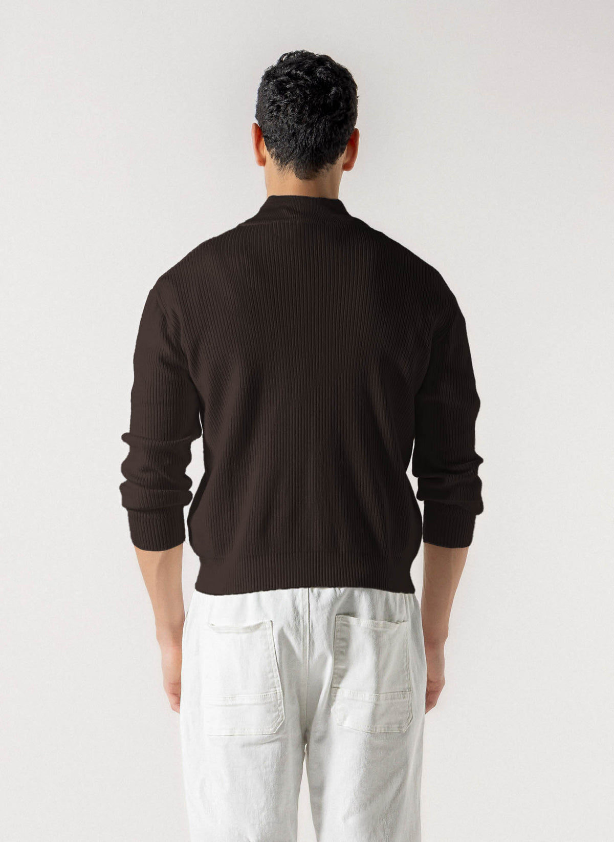 HIGH NECK RIBBED SWEATER
