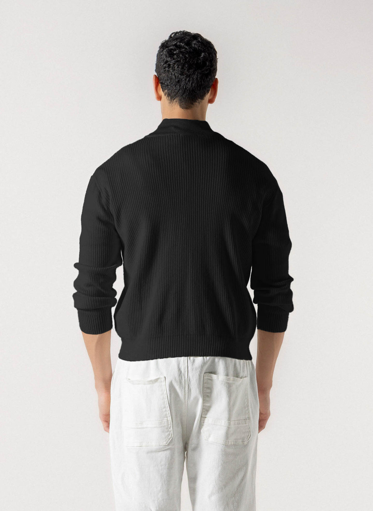 HIGH NECK RIBBED SWEATER