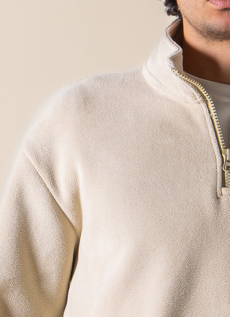 TEXTURED QUATER-ZIP SWEATSHIRT