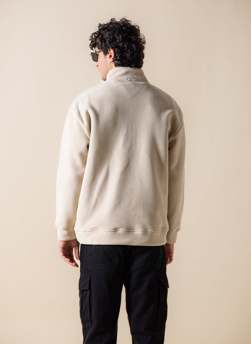 TEXTURED QUATER-ZIP SWEATSHIRT