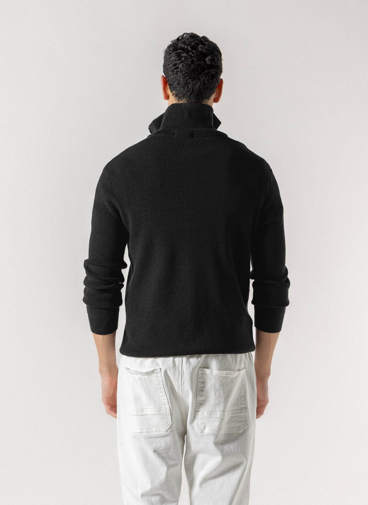 WOOL QUATER ZIP SWEATER