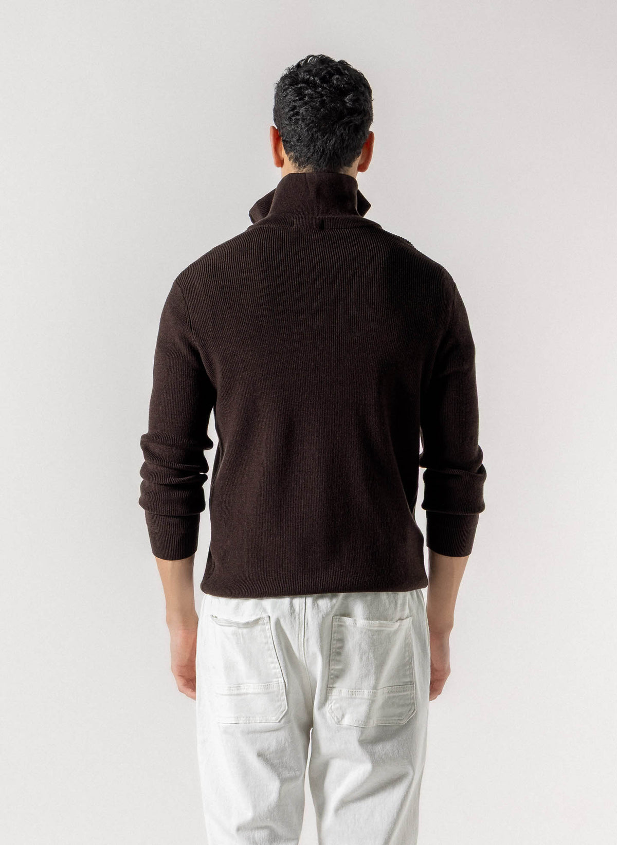 WOOL QUATER ZIP SWEATER