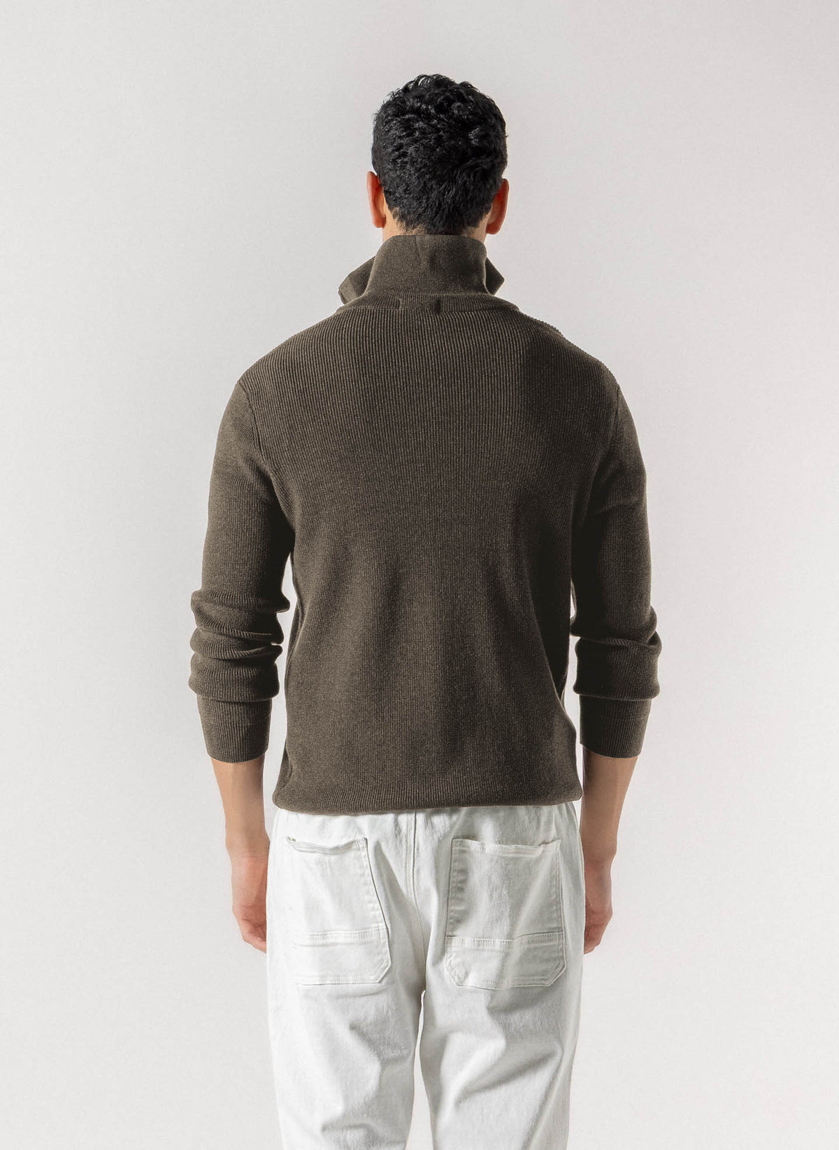 WOOL QUATER ZIP SWEATER