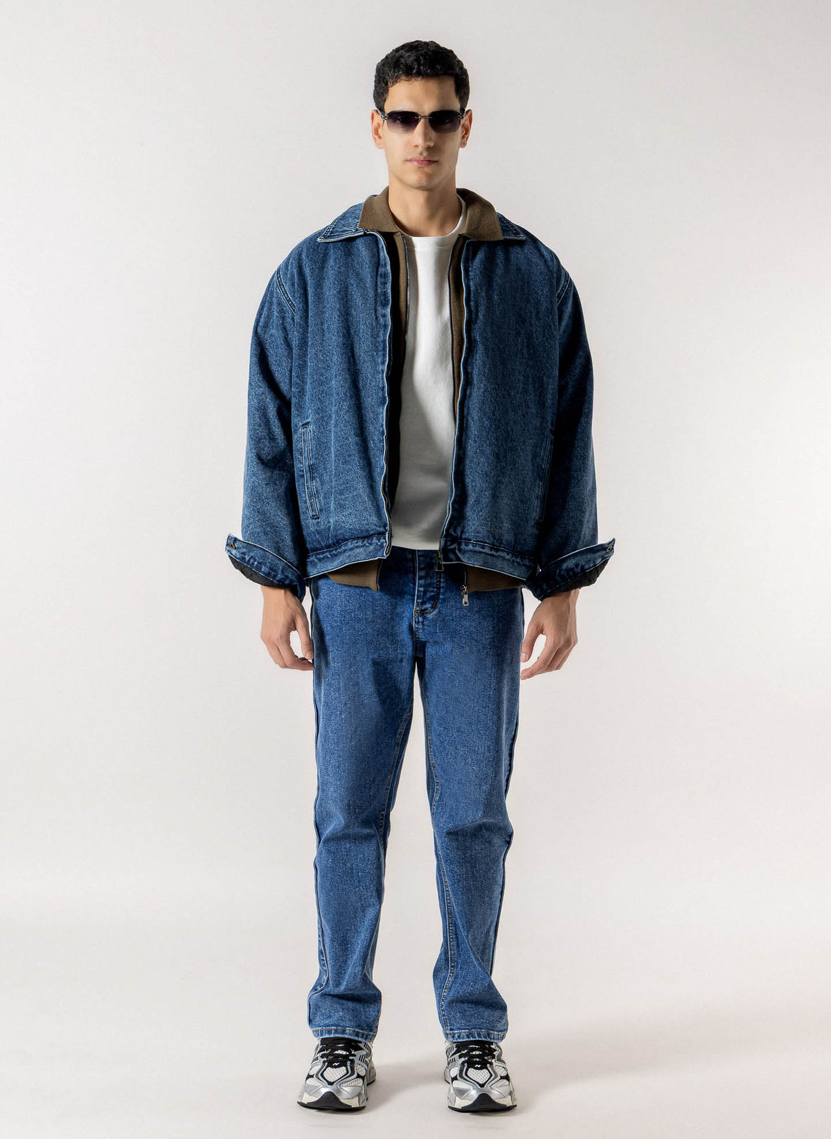 FLEECE LINED ZIP DENIM JACKET