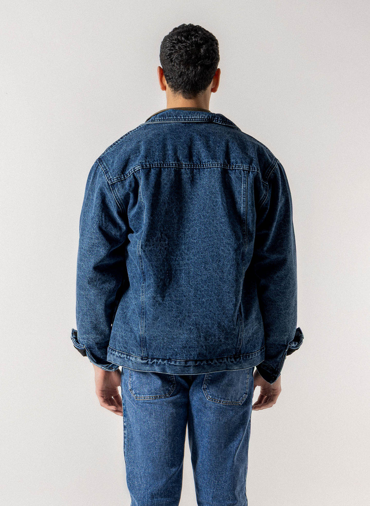 FLEECE LINED ZIP DENIM JACKET