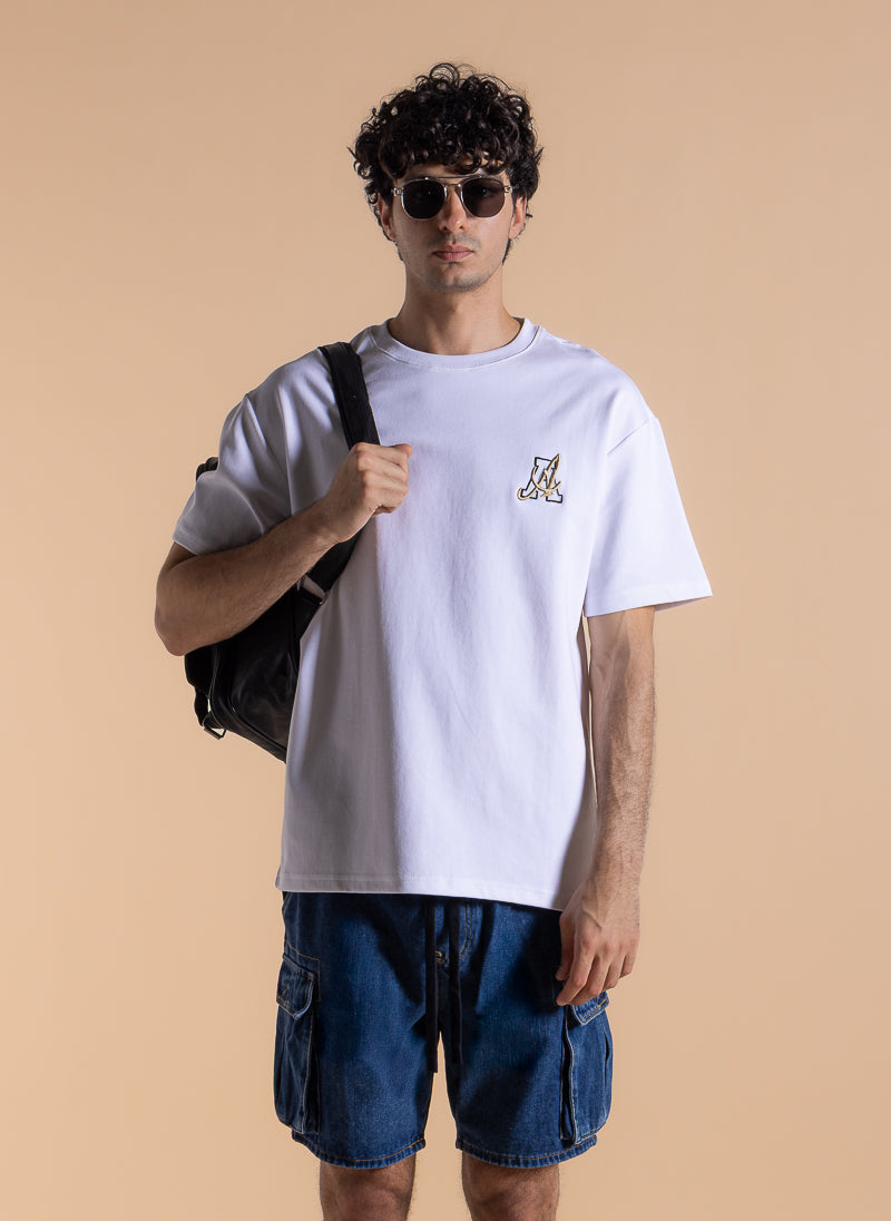 DETAIL EMBROIDERED TERRY T-SHIRT