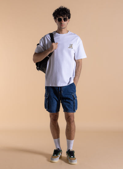 DETAIL EMBROIDERED TERRY T-SHIRT