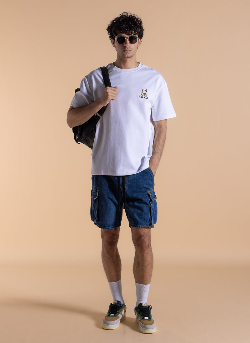 DETAIL EMBROIDERED TERRY T-SHIRT