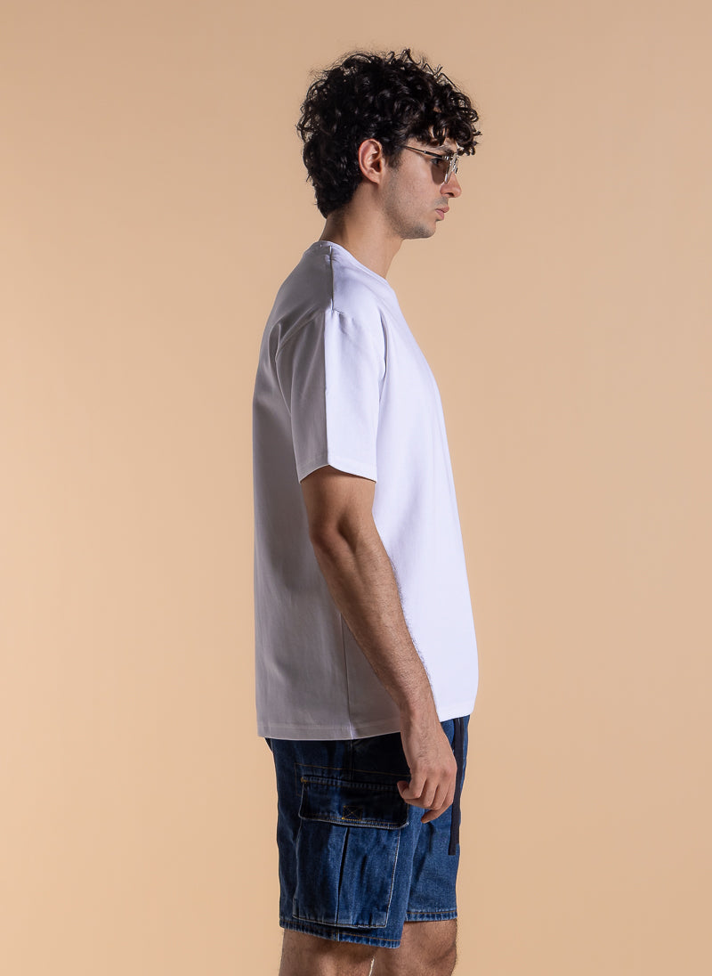 DETAIL EMBROIDERED TERRY T-SHIRT
