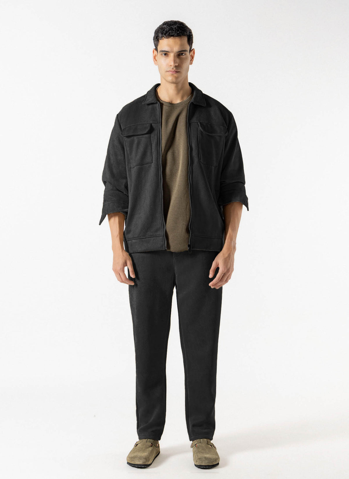 FAUX SUEDE JACKET SET