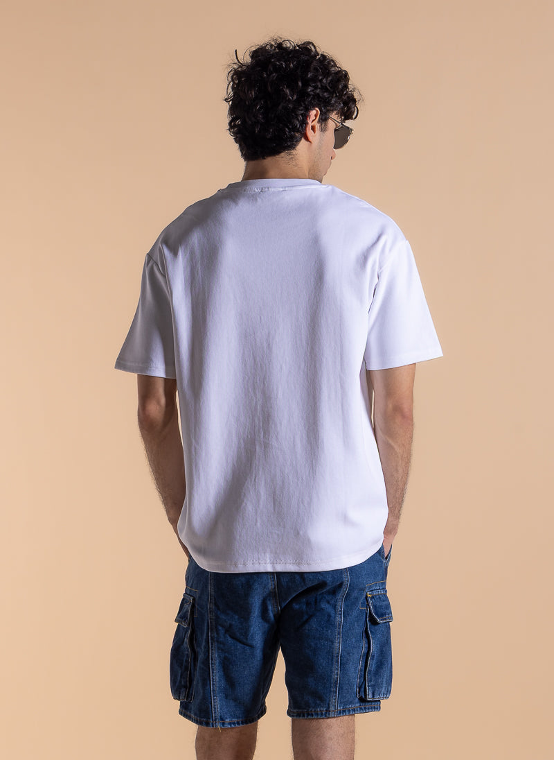 DETAIL EMBROIDERED TERRY T-SHIRT