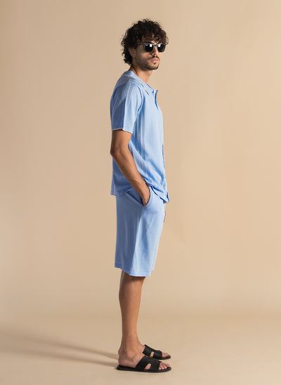FINE KNIT DETAILED SHIRT SET
