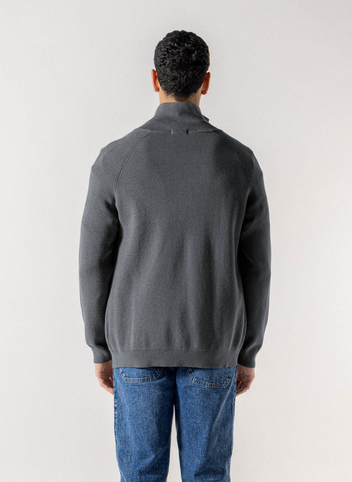 FULL ZIP HIGH NECK CARDIGAN