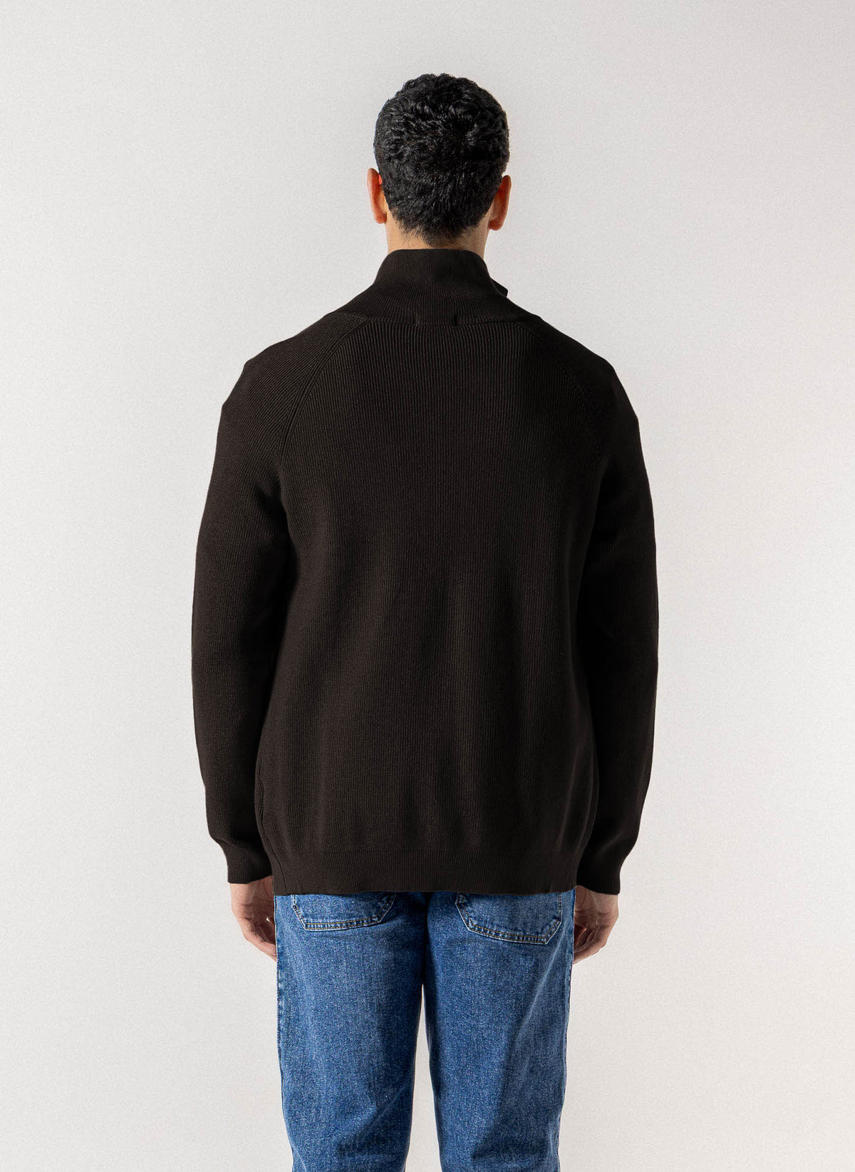 FULL ZIP HIGH NECK CARDIGAN