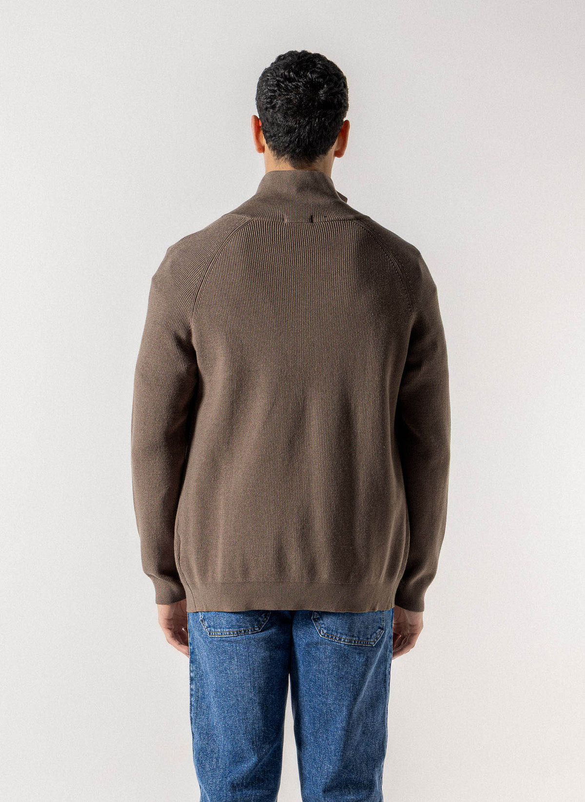 FULL ZIP HIGH NECK CARDIGAN