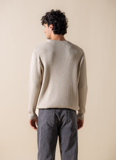 TEXTURED HENLEY SWEATSHIRT
